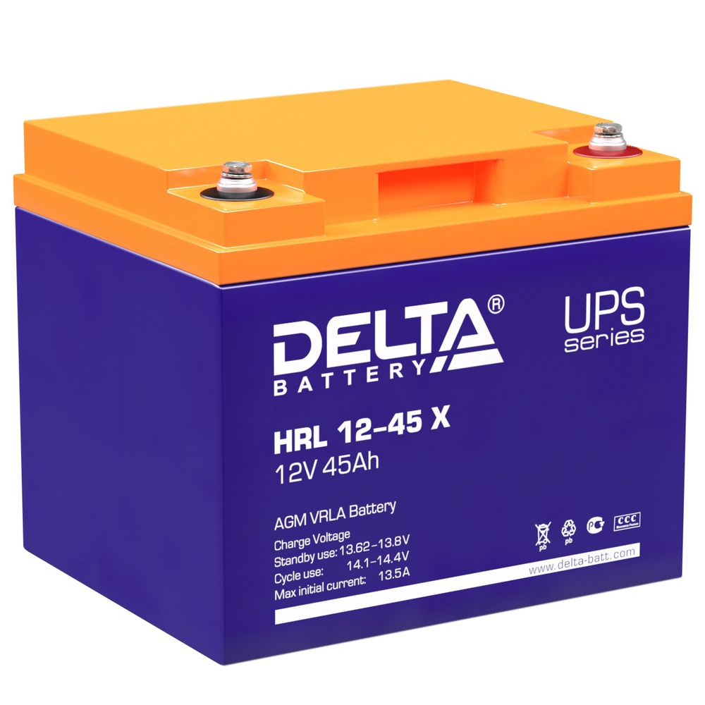 HRL 12-45 X - Аккумуляторная батарея Delta 12В/45Ач