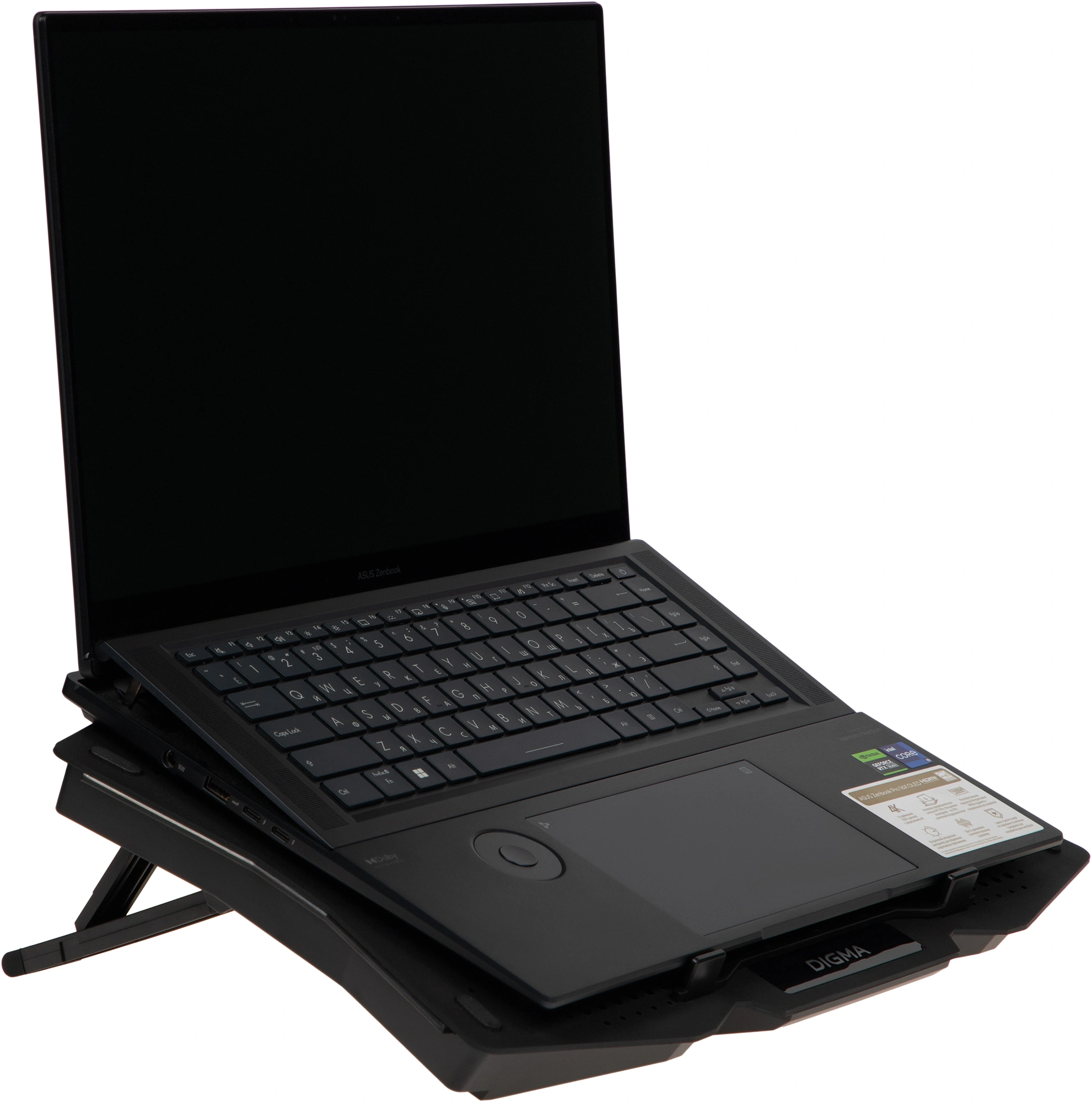 Подставка для ноутбука Digma D-NCP180-2x110 18" 410x280x34мм 20дБ 2xUSB 2x 110ммFAN 700г пластик ABS черный