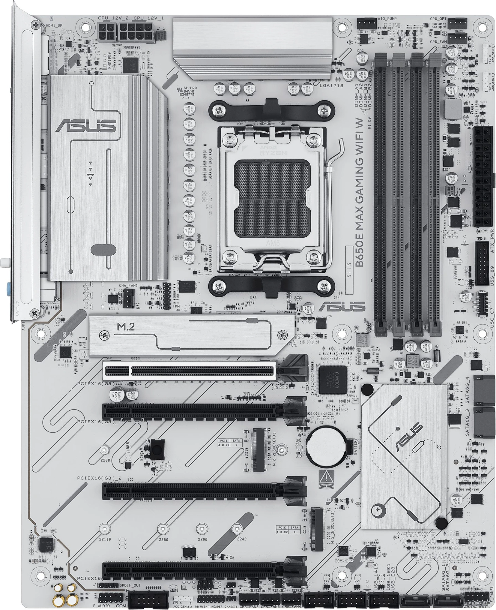 Материнская плата Asus B650E MAX GAMING WIFI W Socket AM5 AMD B650 4xDDR5 ATX AC`97 8ch(7.1) 2.5Gg RAID+HDMI+DP