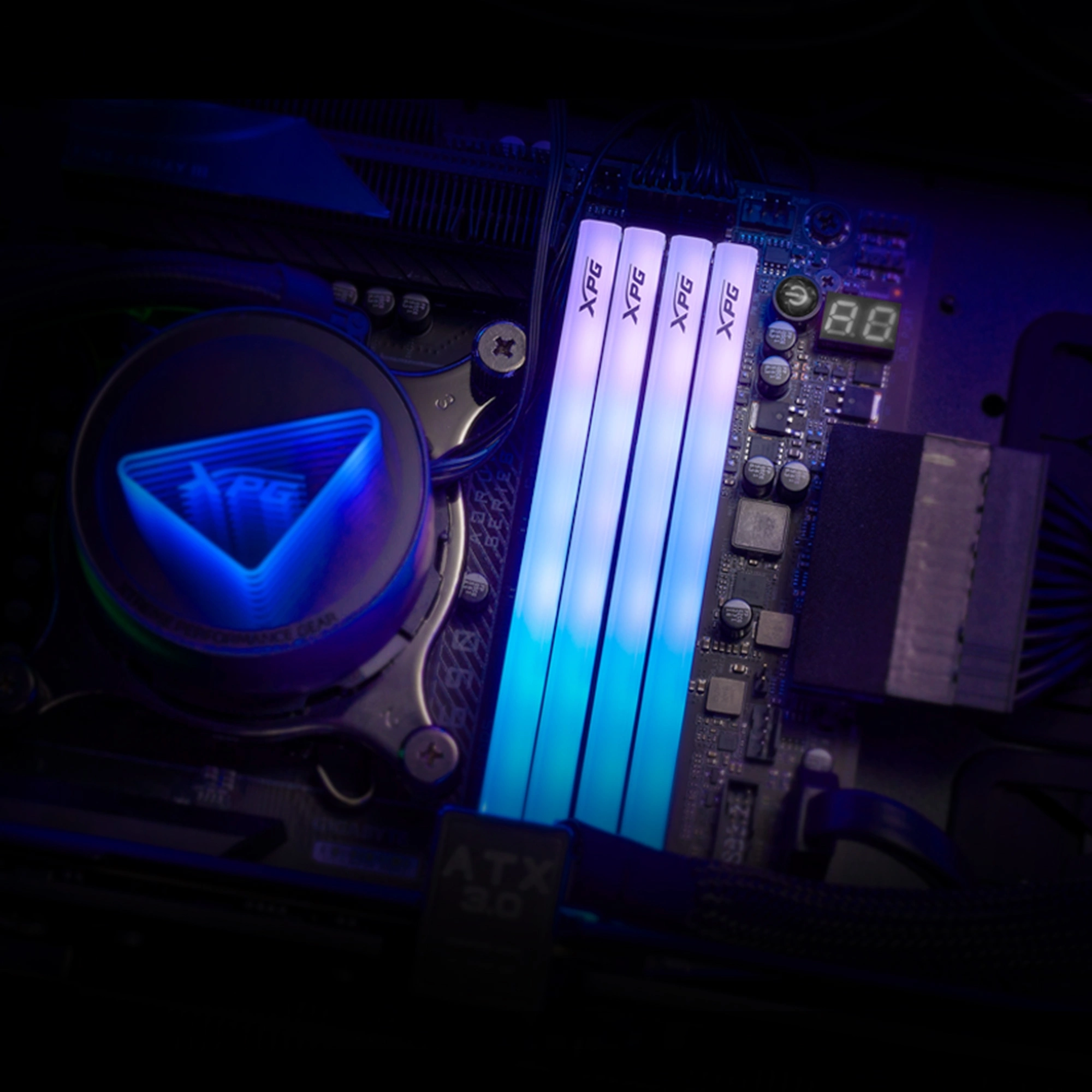 Память DDR5 2x16GB 6400MHz A-Data AX5U6400C3216G-DTLABRWH XPG Lancer Blade RGB RTL Gaming PC5-51200 CL32 DIMM ECC 288-pin 1.4В kit dual rank с радиатором Ret