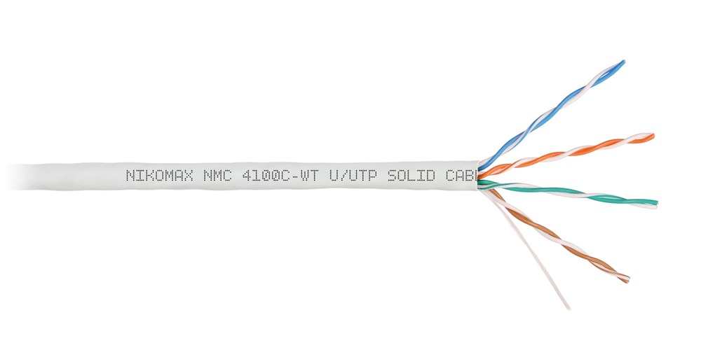 NMC 4100C-WT - Кабель NIKOMAX U/UTP, 4 пары, Кат.5e, нг(А)-HF, внутр., белый - цвет, 305м