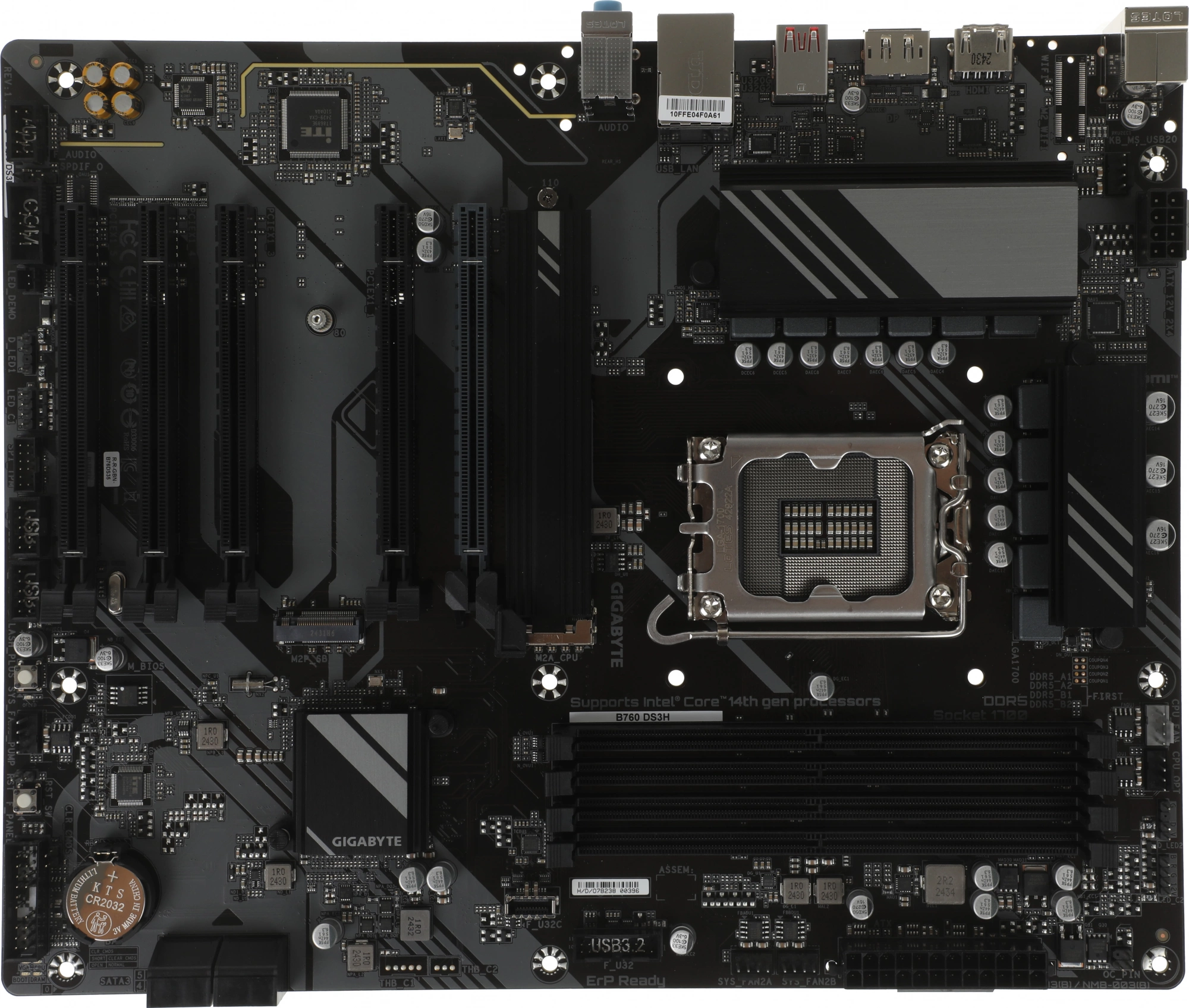 Материнская плата Gigabyte B760 DS3H Soc-1700 Intel B760 4xDDR5 ATX AC`97 8ch(7.1) GbLAN RAID+HDMI+DP