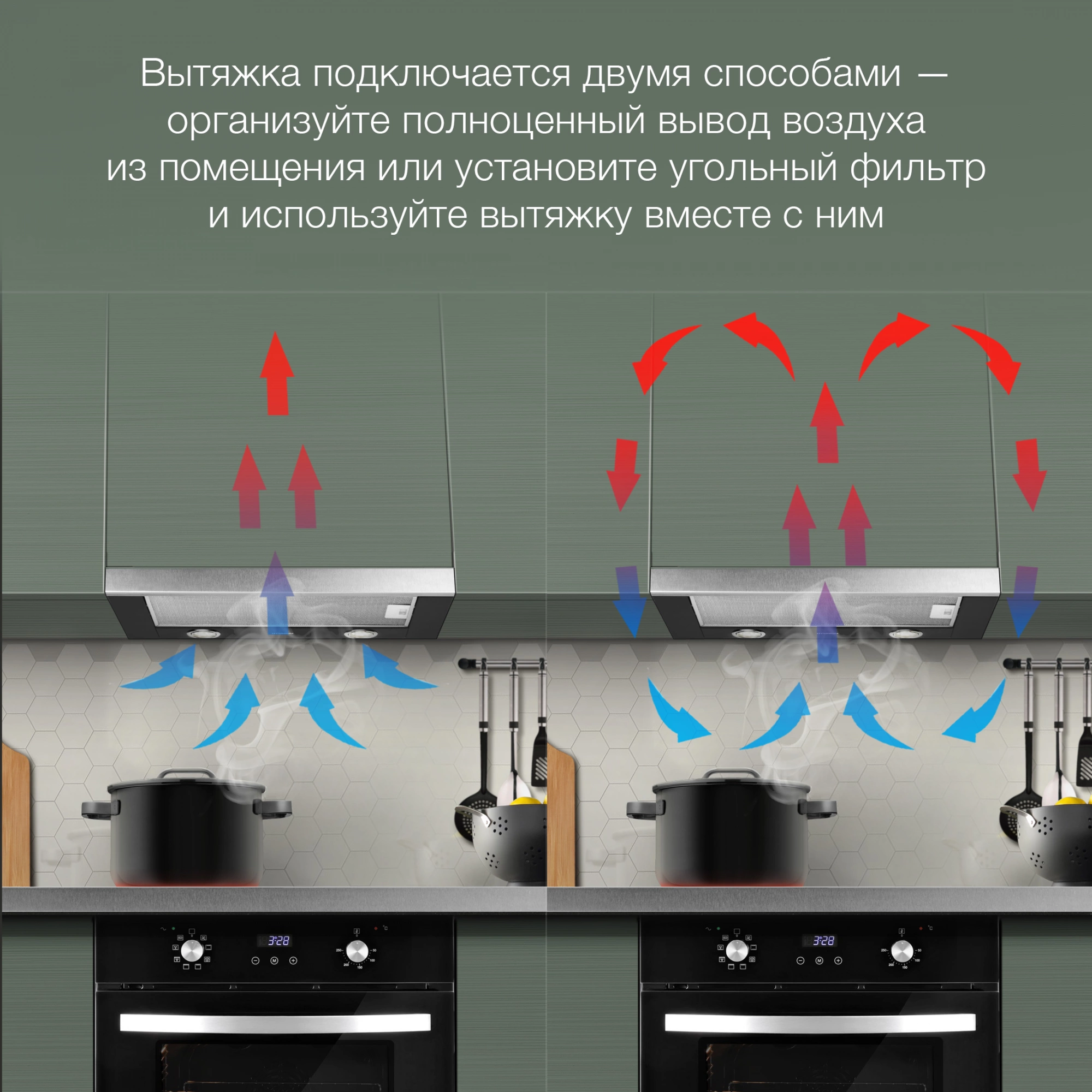 Вытяжка встраиваемая Hyundai HBH 6232 IX нержавеющая сталь/черный управление: кнопочное (1 мотор)