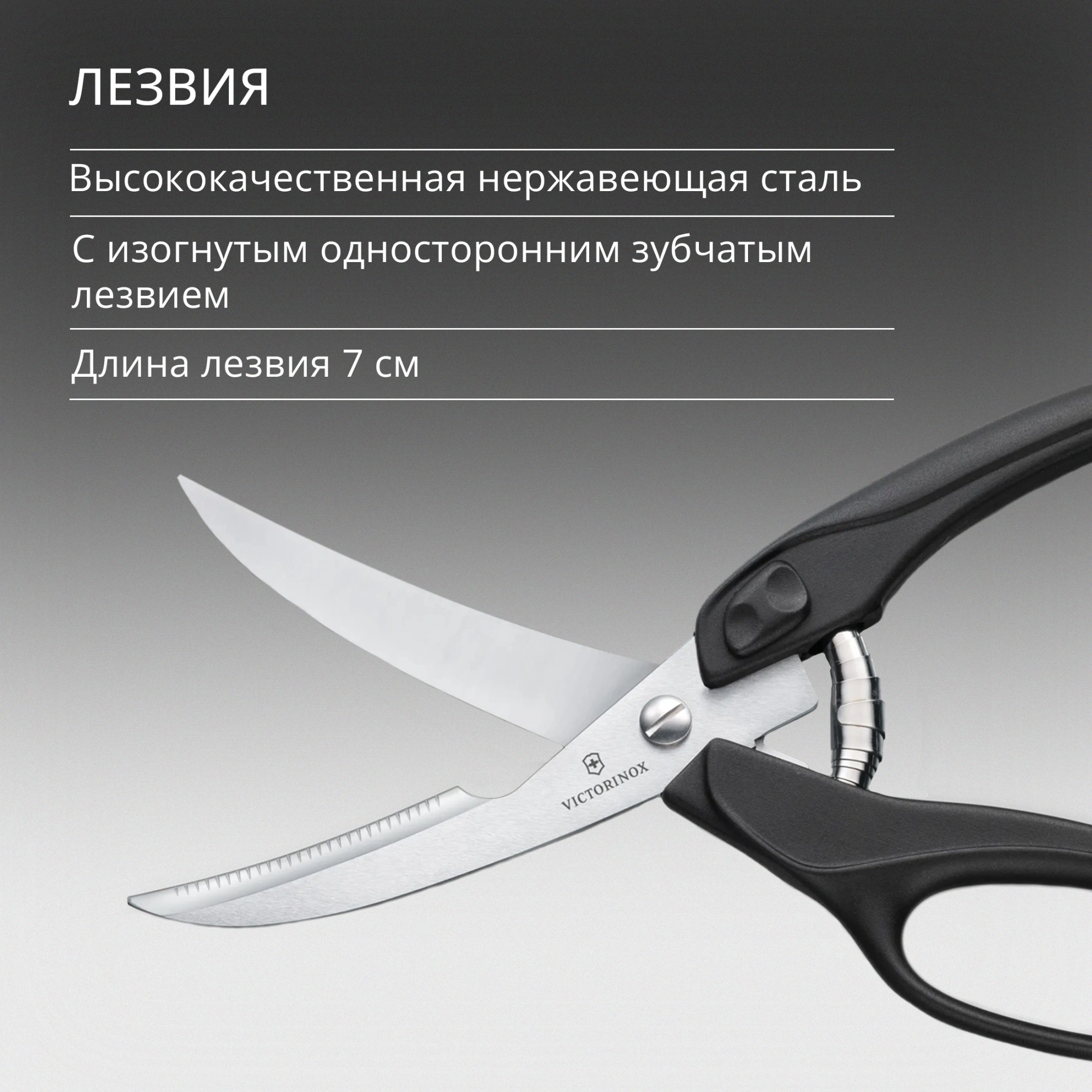 Ножницы кухонные Victorinox для разделки птицы 250мм черный (7.6344)