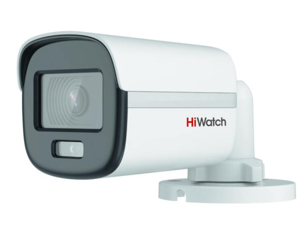 DS-T200L(B)(3.6mm) - 2Мп уличная цилиндрическая HD-TVI камера с LED-подсветкой до 20м, встроенным микрофоном (AoC) и технологией ColorVu