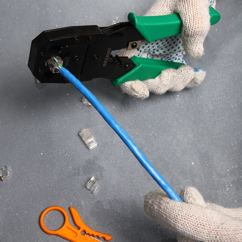 Инструмент обжимной Rexant HT-200 12-3441 для RJ-45/RJ-12/RJ-11 зеленый