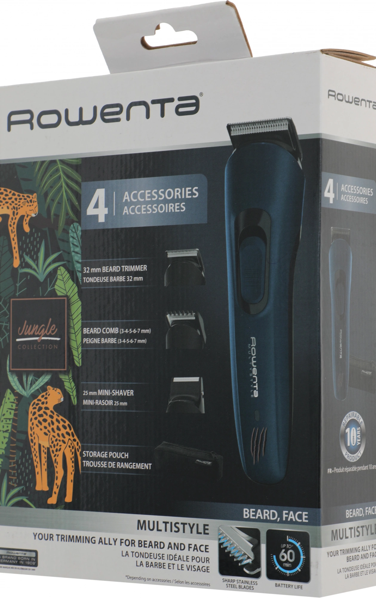 Триммер Rowenta Jungle TN8908F0 черный/бирюзовый (насадок в компл:3шт)