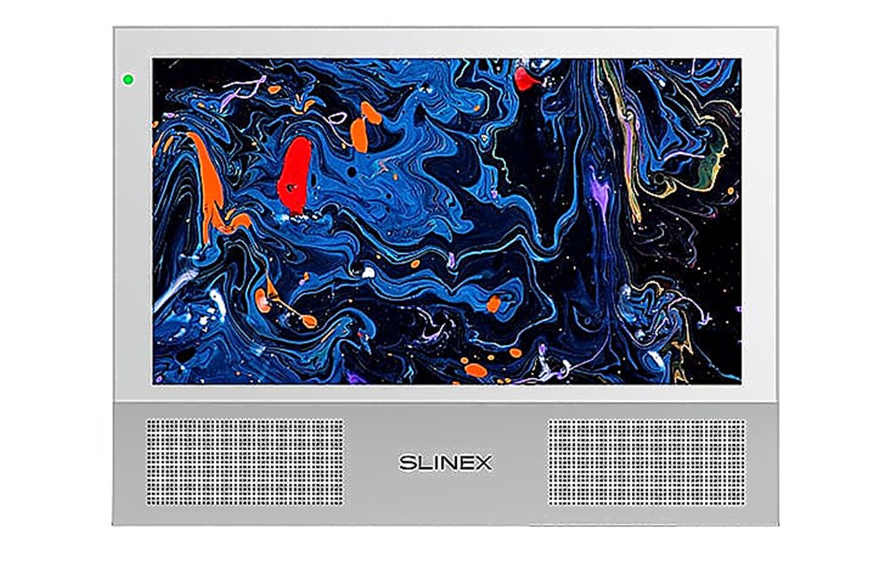 Sonik 10 White+Silver - Цветной, настенный, 10" сенсорный IPS TFT LCD дисплей 16:9, разрешение экрана 1024х600. Подключение 2-х панелей и 2-х камер любого из стандартов: AHD/TVI/CVI/CVBS, белый+серебро + сменная панель «Золотой песок»