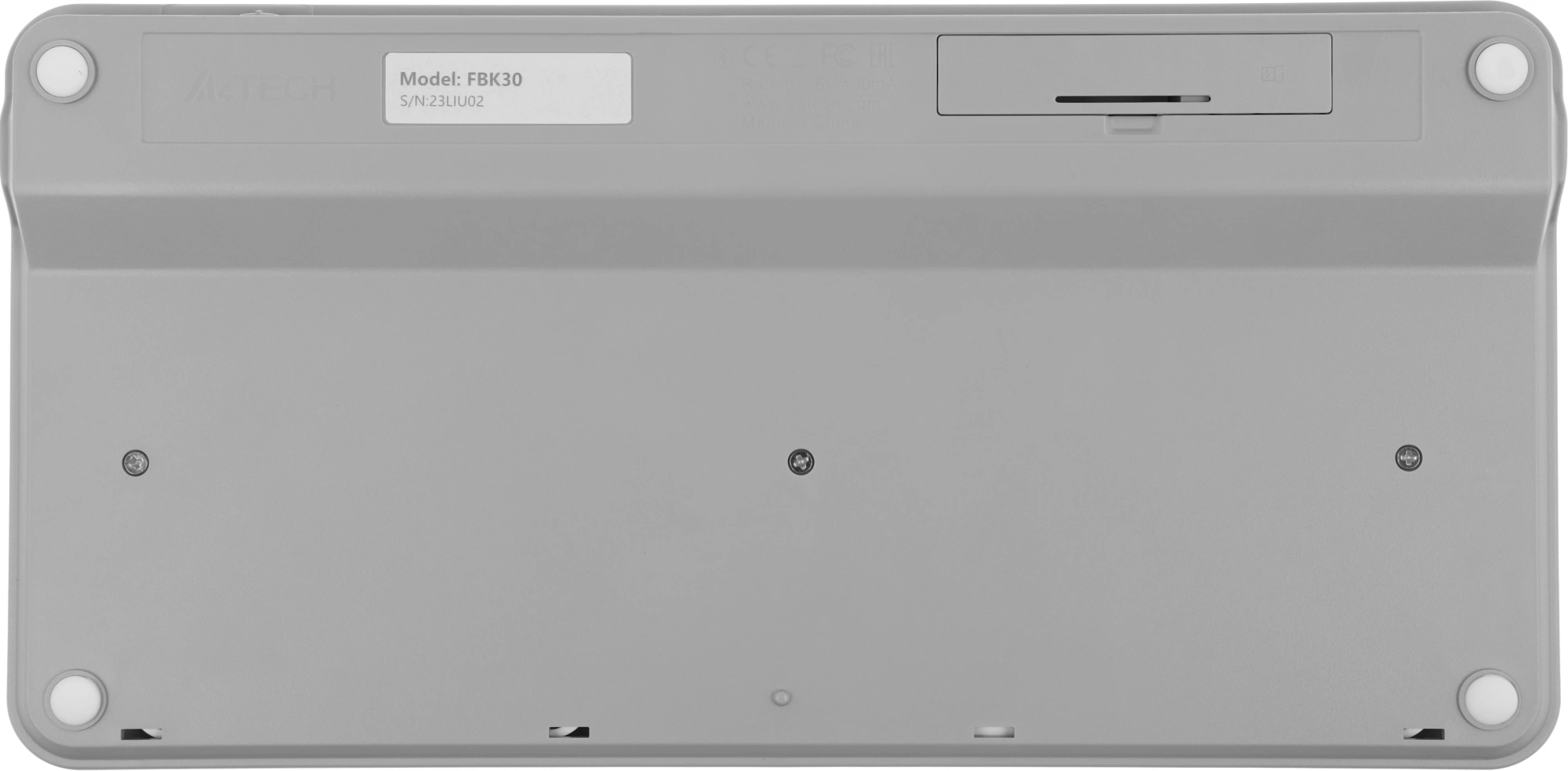 Клавиатура A4Tech FBK30 белый USB беспроводная BT/Radio slim Multimedia (FBK30 WHITE)