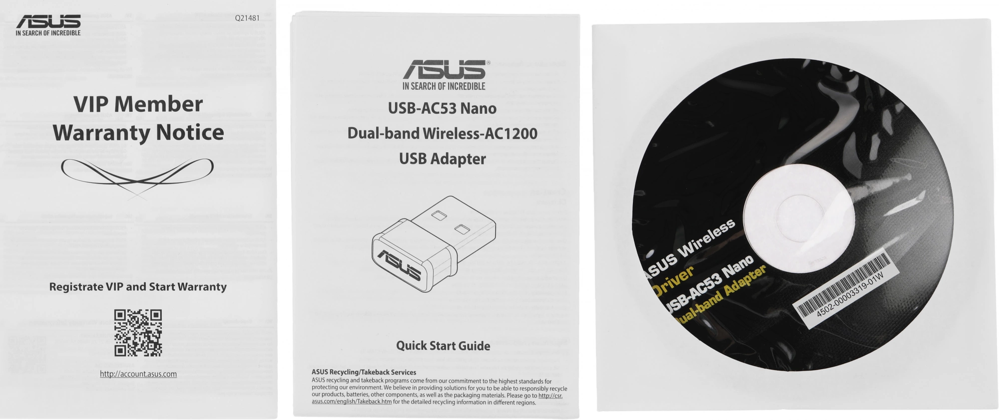 Сетевой адаптер Wi-Fi Asus USB-AC53 Nano AC1200 USB 2.0