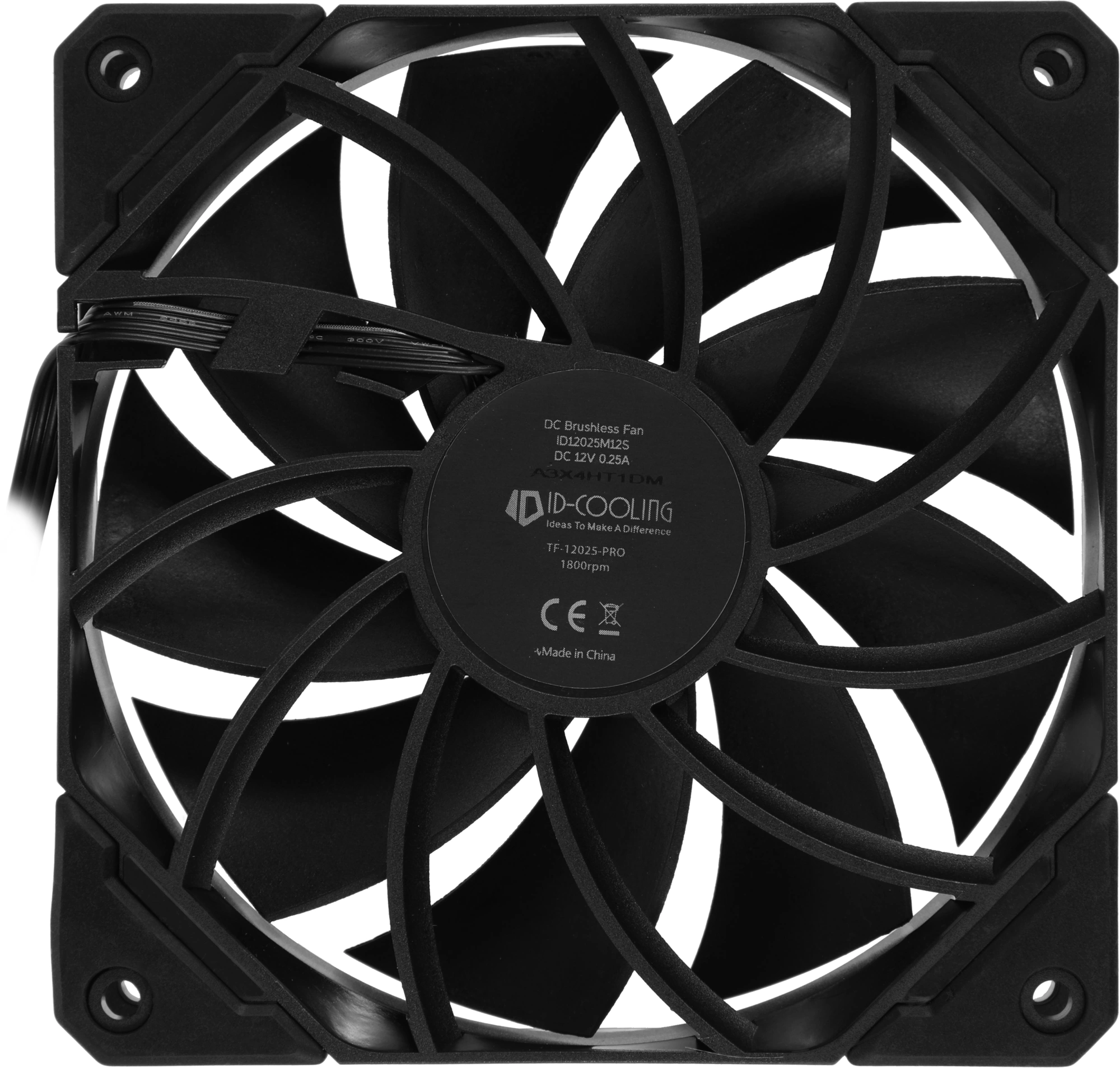 Вентилятор для корпуса ID-Cooling TF-12025-Pro 120х120x25 черный 4-pin 35.2дБ (TF-12025-PRO BLACK) Ret