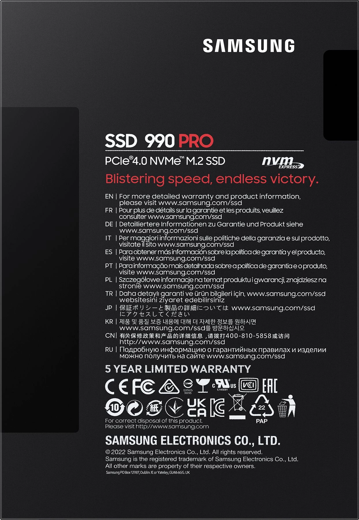 Накопитель SSD Samsung PCIe 4.0 x4 4TB MZ-V9P4T0BW 990 Pro M.2 2280