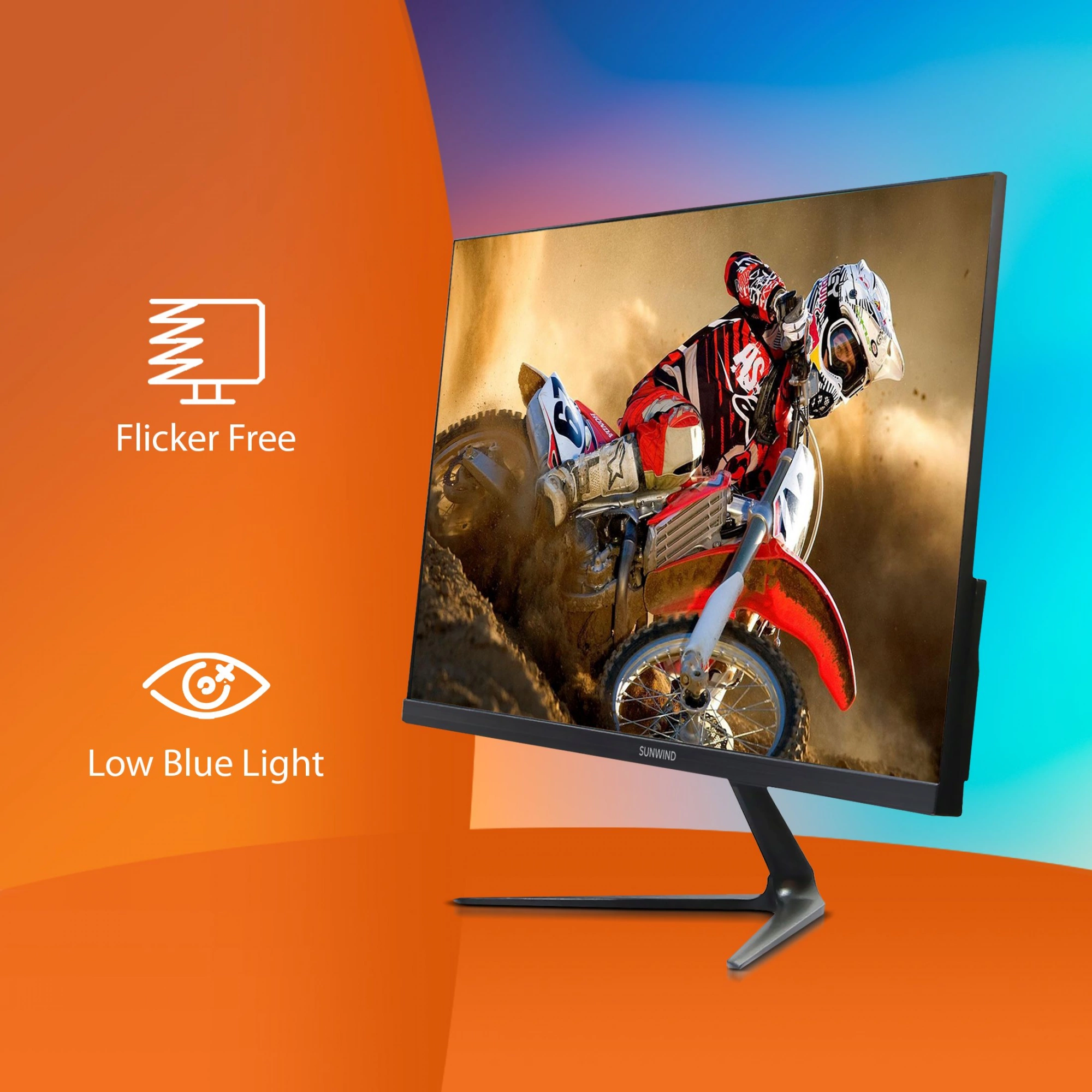 Монитор SunWind 21.5" SM-22FV222 черный VA 5ms 16:9 HDMI матовая 250cd 178гр/178гр 1920x1080 100Hz FreeSync VGA FHD 2.29кг