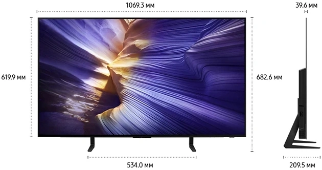 Телевизор OLED Samsung 48" QE48S90FAEXRU Series 9 черный графит 4K Ultra HD 120Hz DVB-T2 DVB-C DVB-S2 USB WiFi Smart TV