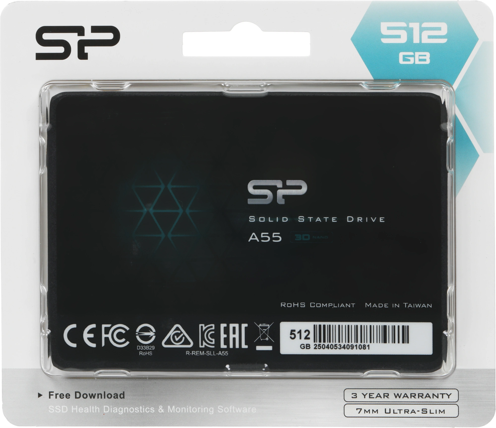 Накопитель SSD Silicon Power SATA-III 512GB SP512GBSS3A55S25 Ace A55 2.5"