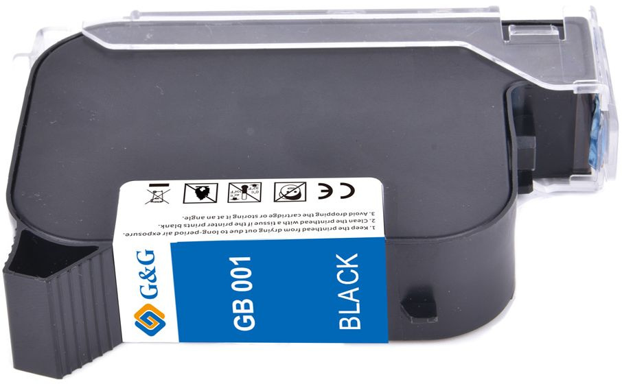 Картридж струйный G&G GB-001BK черный сольвентный (42мл) для G&G GG-HH1001B с чипом