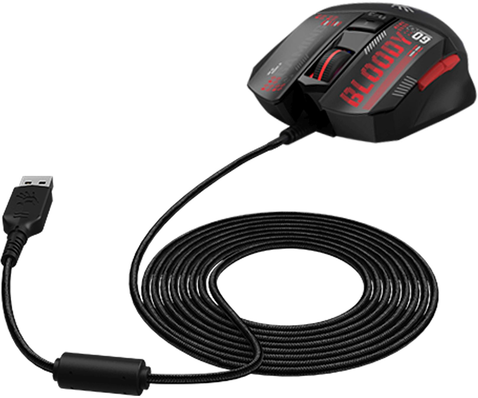 Мышь A4Tech Bloody W60 Max Mini черный/рисунок оптическая 12000dpi USB 9but