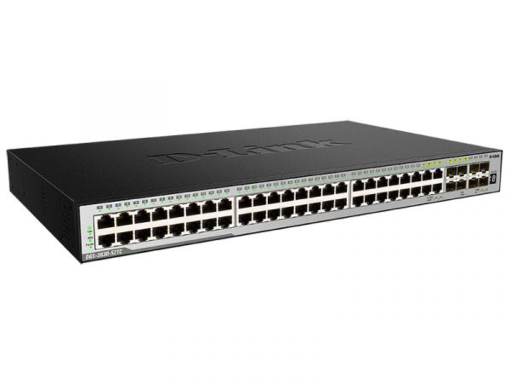 DGS-3630-52TC/A2ASI PROJ Управляемый L3 коммутатор D-Link, стек, 44x1000Base-T, 4x10GBase-X SFP+, 4xCombo 1000Base-T/SFP, ПО SI