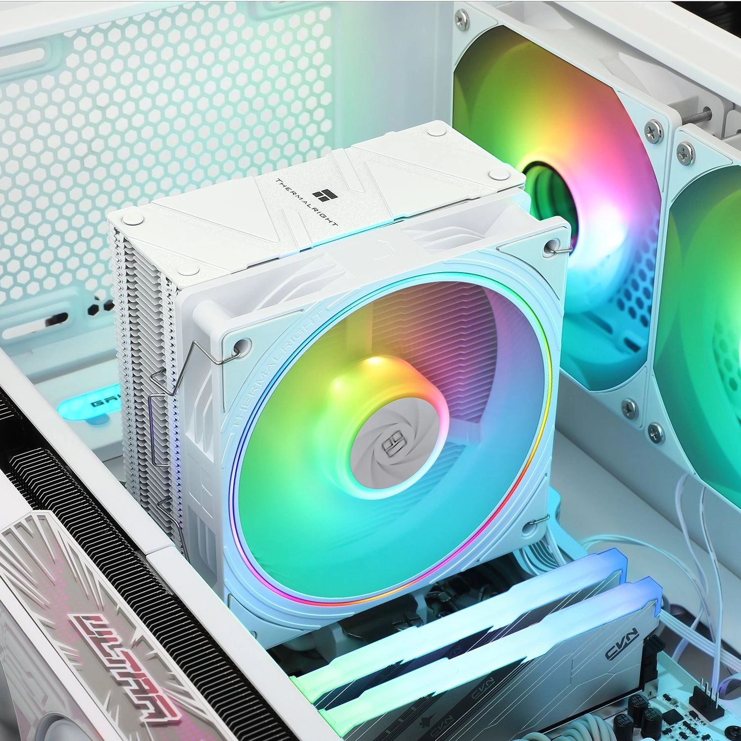 Устройство охлаждения(кулер) Thermalright Assassin Spirit 120 EVO ARGB Soc-AM5/AM4/1200/1700/1851 белый 4-pin 28.2dB Al+Cu 525gr Ret (AS120-EVO-WH)