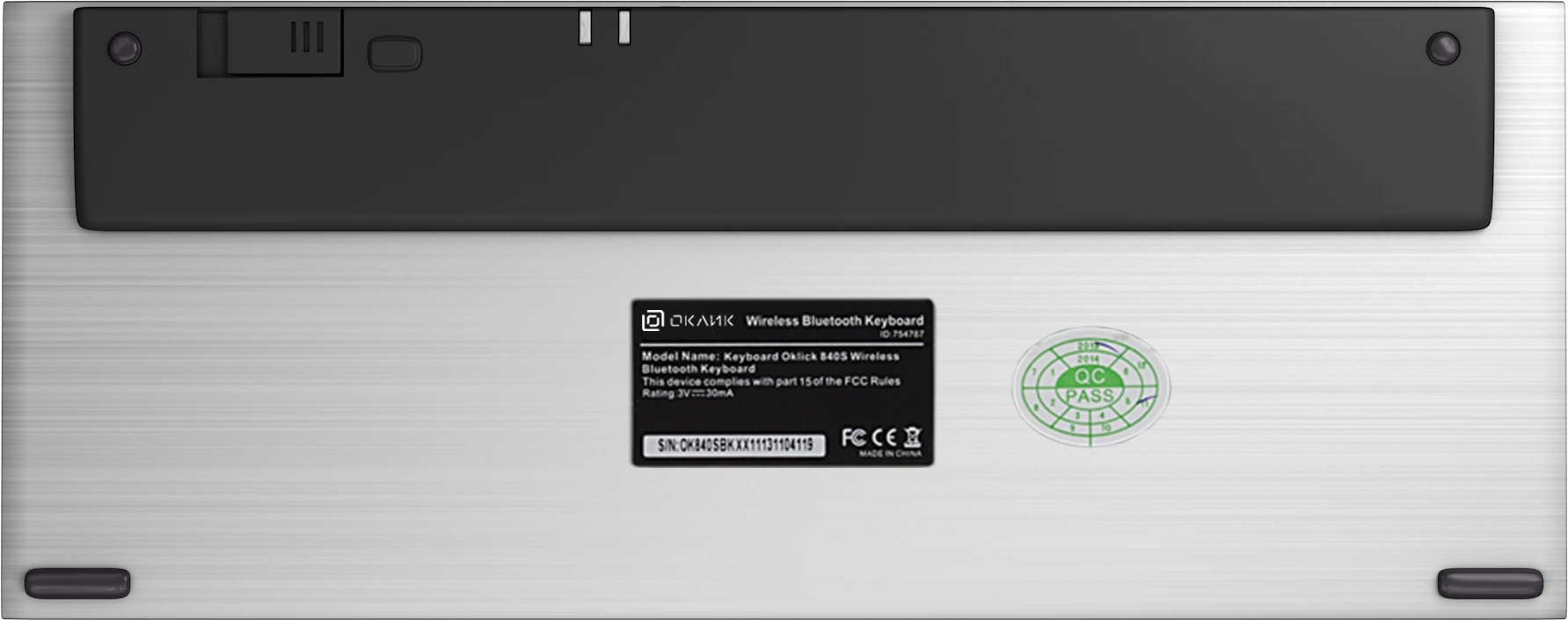 Клавиатура Оклик 840S черный USB беспроводная BT slim (754787)