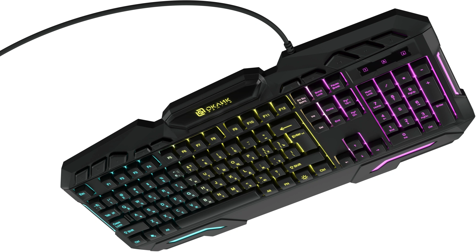 Клавиатура Оклик 700G Dynasty черный USB Multimedia for gamer LED