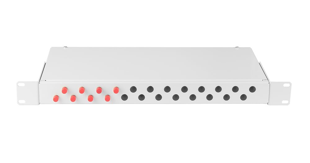 NMF-RP08FCUS2-WS-ES-1U-GY - Оптический кросс 19", 1U, укомплектованный на 8 портов FC/UPC