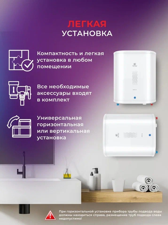 Водонагреватель Royal Clima RWH-SG50-FS 2кВт 50л электрический настенный/белый