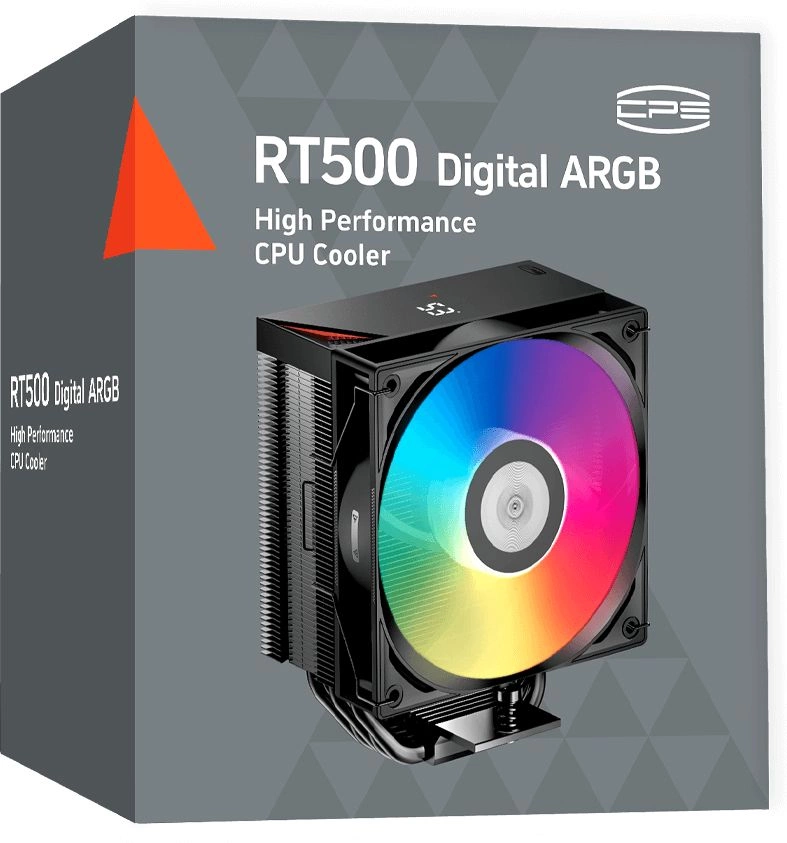 Устройство охлаждения(кулер) PcCooler RT500 Digital BK ARGB Soc-AM5/AM4/1200/1700/1851 черный 4-pin 34.9dB Al+Cu LCD 245W Ret (RT500-BKAWYL-GL)
