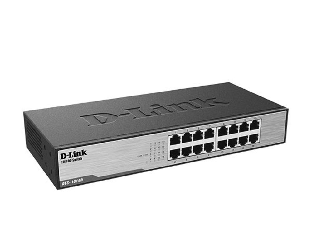 DES-1016D/H1A Неуправляемый коммутатор с 16 портами 10/100Base-TX, функцией энергосбережения и поддержкой QoS