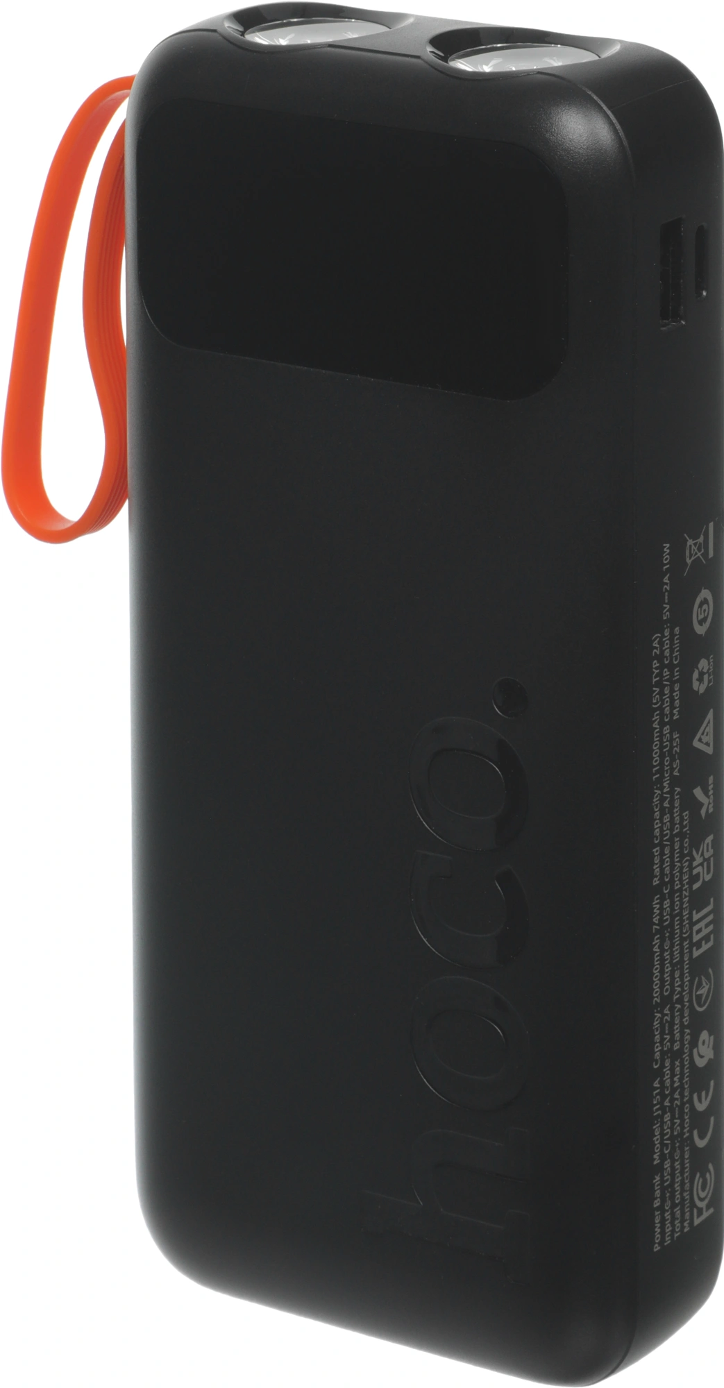Мобильный аккумулятор Hoco J151A Spirit 20000mAh 3A USB-A/2xUSB-C черный (53374)