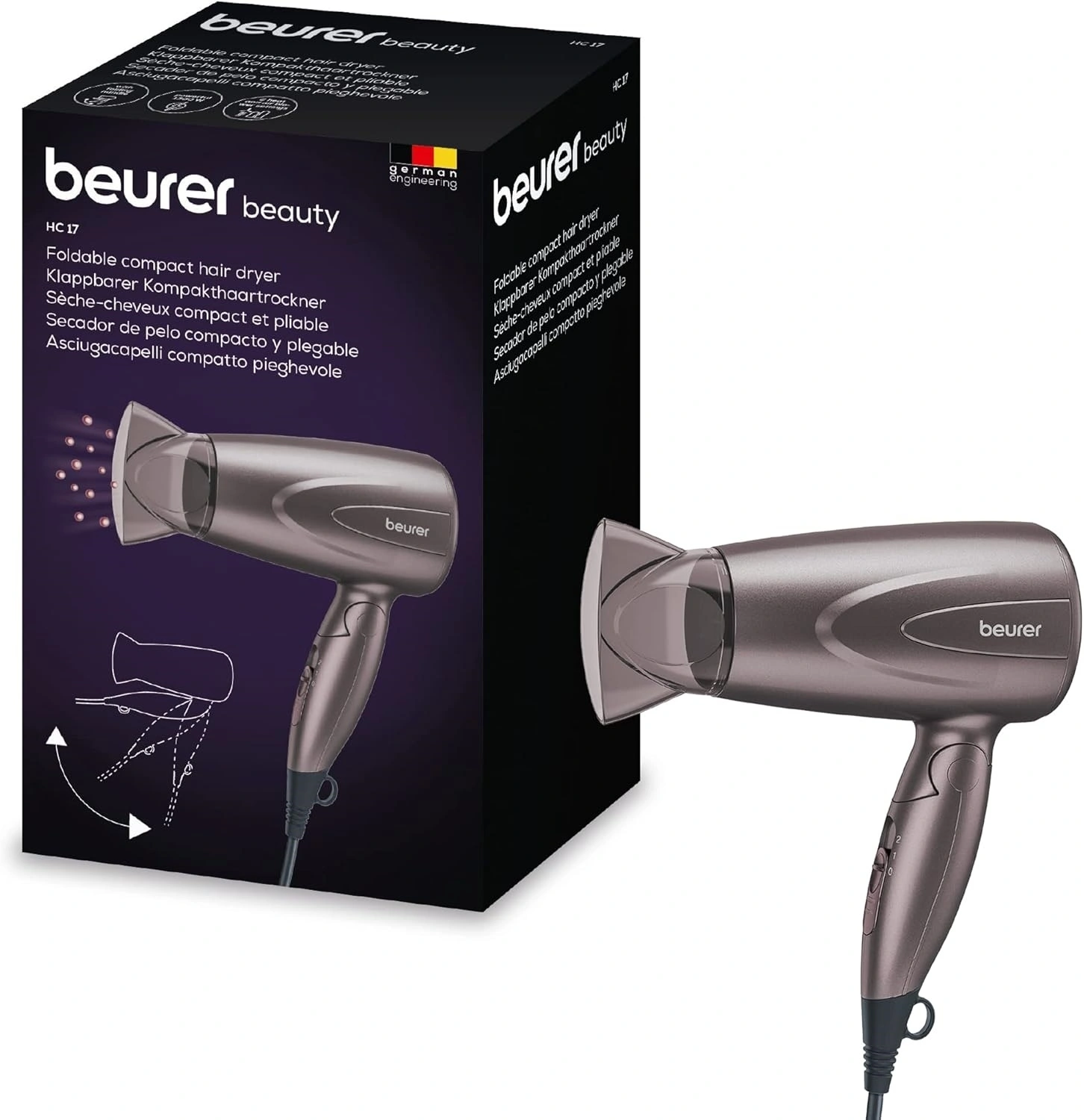 Фен Beurer HC17 1300Вт серый (100.72)