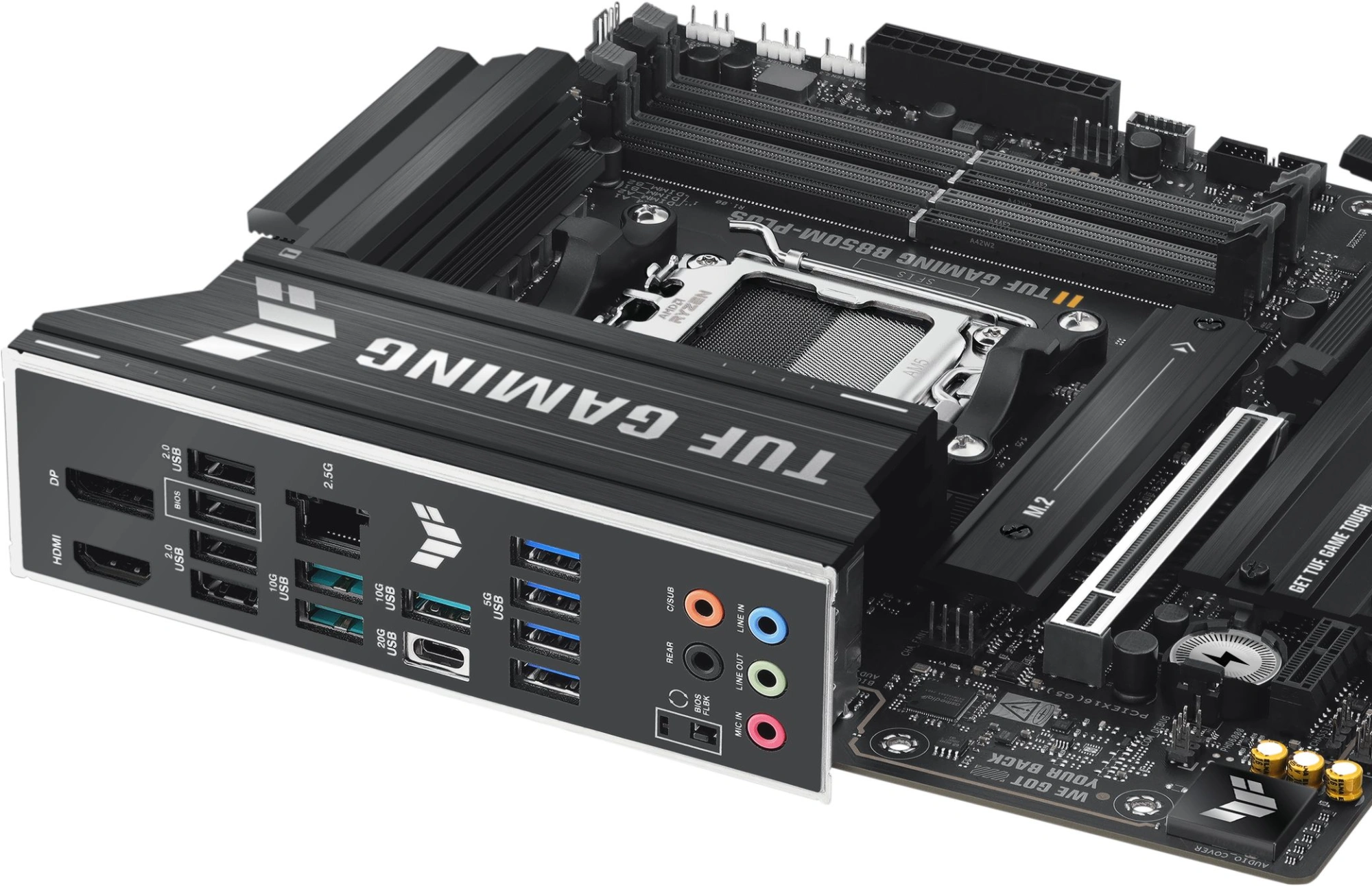 Материнская плата Asus TUF GAMING B850M-PLUS Socket AM5 AMD B850 4xDDR5 mATX AC`97 8ch(7.1) 2.5Gg RAID+HDMI+DP