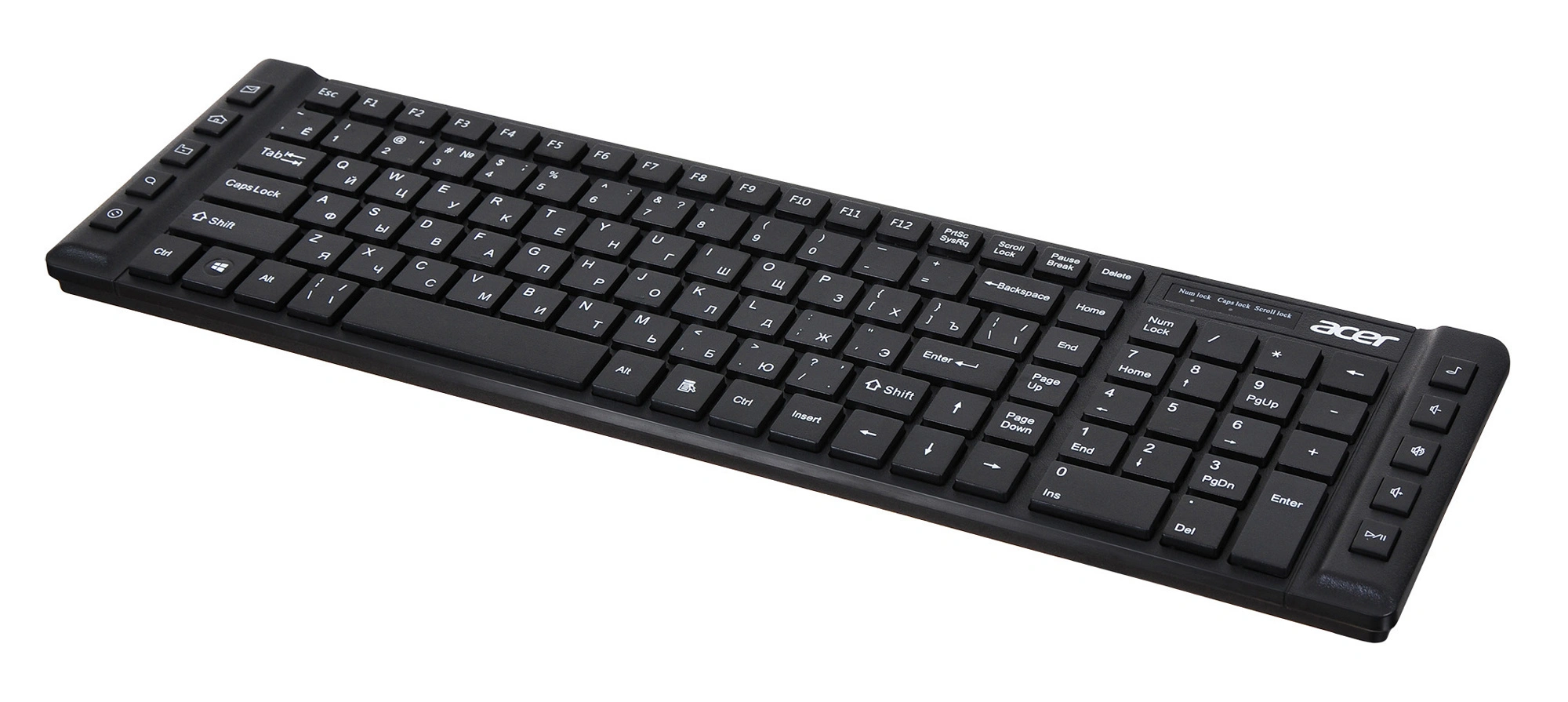 Клавиатура Acer OKW010 черный USB slim Multimedia (ZL.KBDEE.002) кабель 1.45м