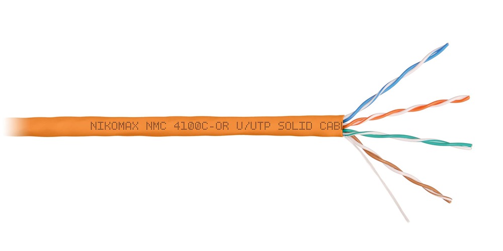 NMC 4100C-OR - Кабель NIKOMAX U/UTP, 4 пары, Кат.5e, нг(А)-HF, внутр., оранжевый - цвет, 305м