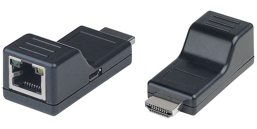 HE01ERK Комплект передатчик+приёмник (HE01SET+HE01SER) для передачи HDMI по витой паре до 40м с разрешением до 1080p