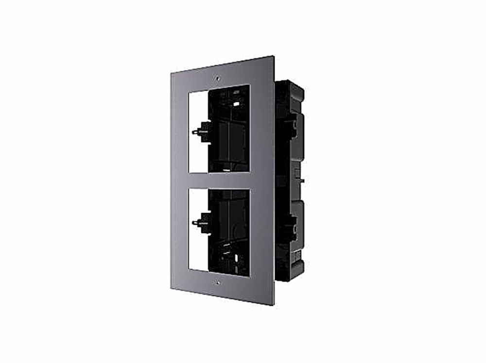 DS-KD-ACF2/Plastic - Рамка монтажная на 2 модуля, врезная с пластиковым монтажным основанием. Рамка монтажная на 2 модуля, врезнаяя; -40 °C...+70°C; IP65; размер 236×124×56мм; Передная панель: металл. Монтажное основание: пластик.