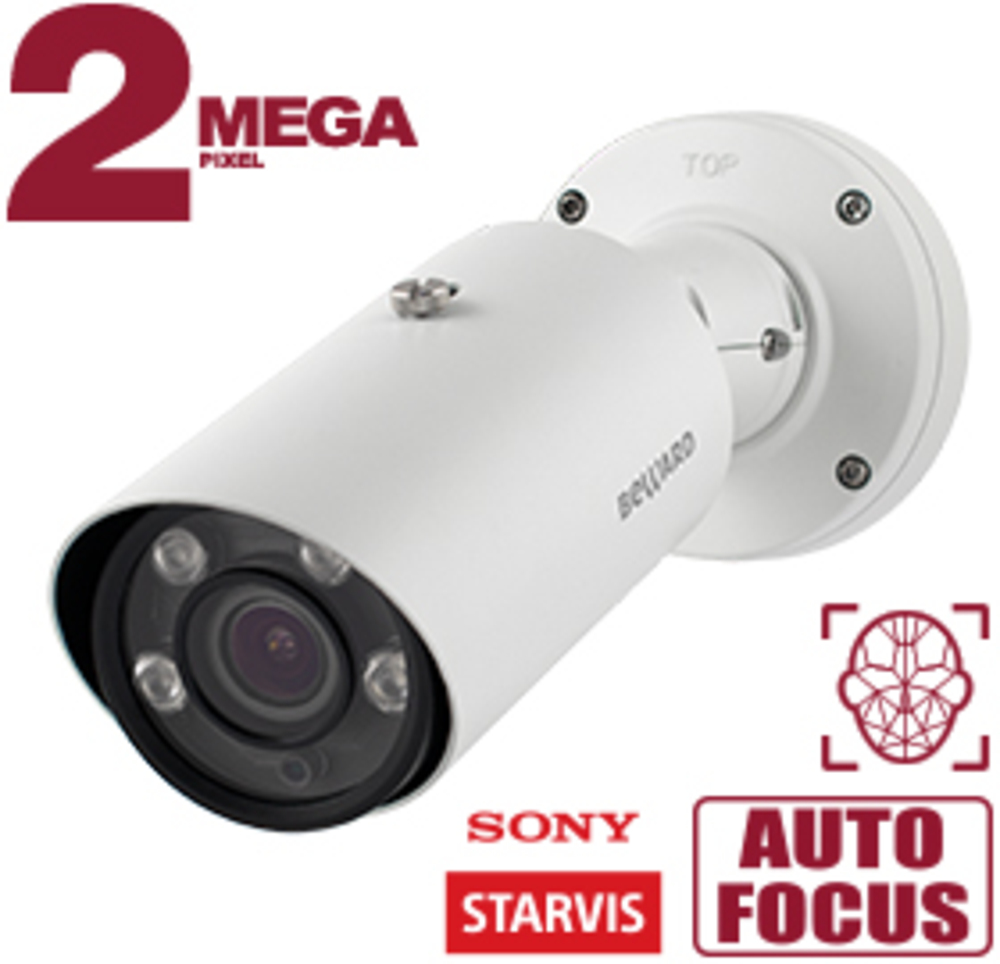 SV2018RBZ2 - IP камера Beward, 2 Мп, 1/2.8'' КМОП Sony Starvis, 0.002 лк (день) / 0.001 лк (ночь), 2xWDR до 140 дБ, 3 потока Н.265/Н.264 HP/MJPEG, до 60к/с, 1920x1080, моторизованный объектив 2.7-13.5 мм