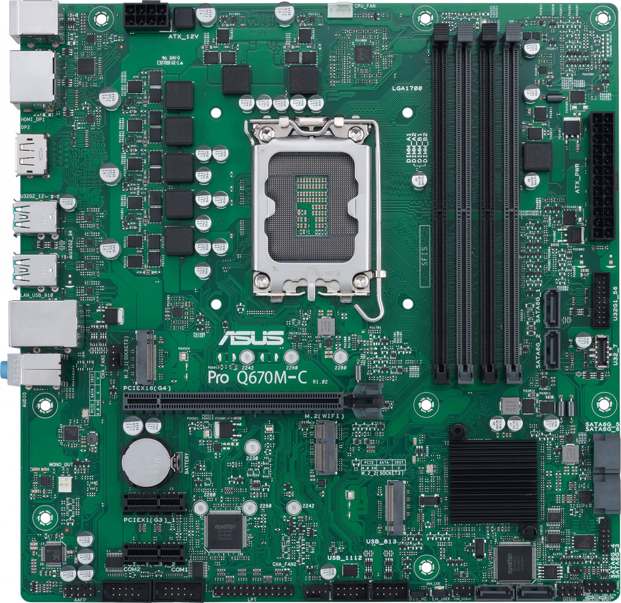 Материнская плата Asus PRO Q670M-C-CSM Soc-1700 Intel Q670 4xDDR5 mATX AC`97 8ch(7.1) GbLAN RAID+HDMI+DP