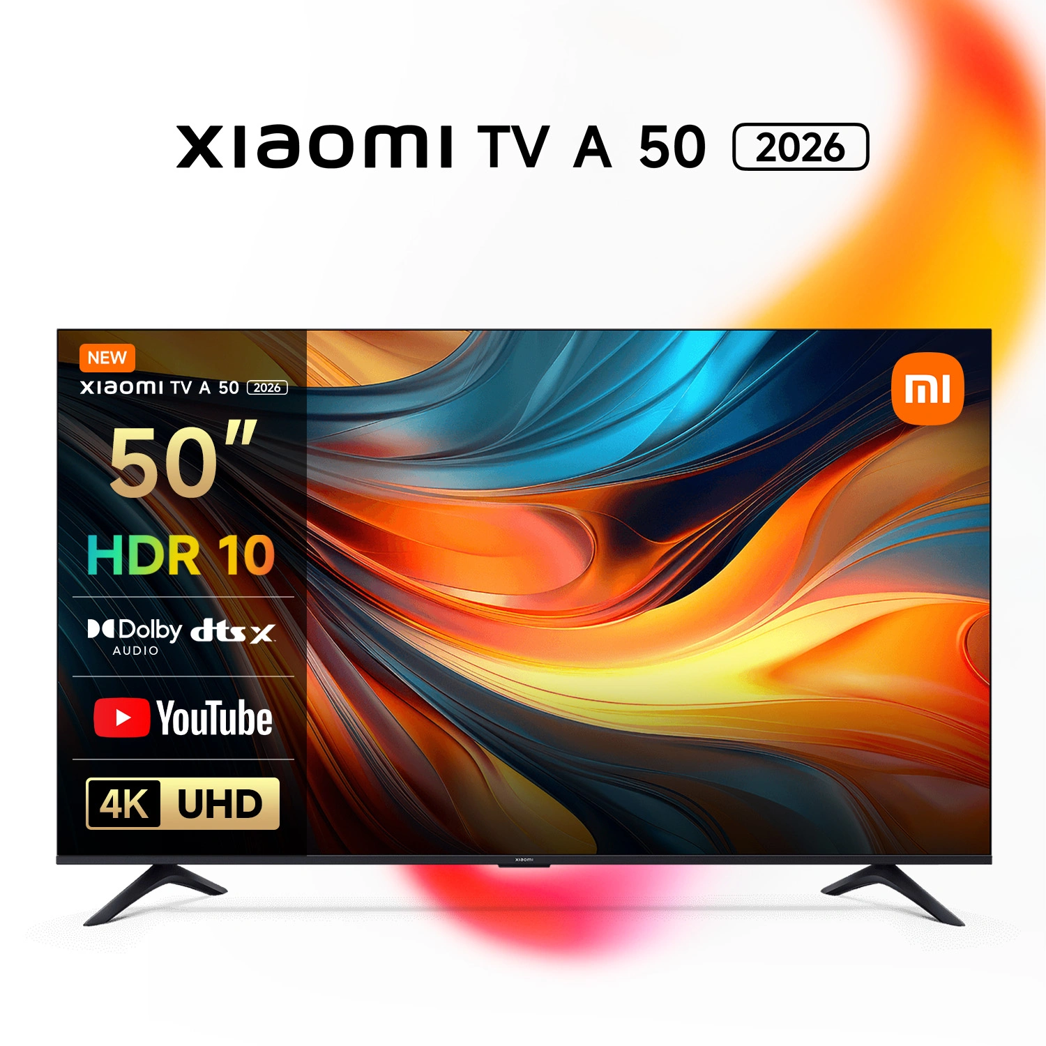 Телевизор LED Xiaomi 50" TV A 50 2026 черный 4K Ultra HD 60Hz MEMC DVB-T2 DVB-C DVB-S2 USB WiFi Smart TV