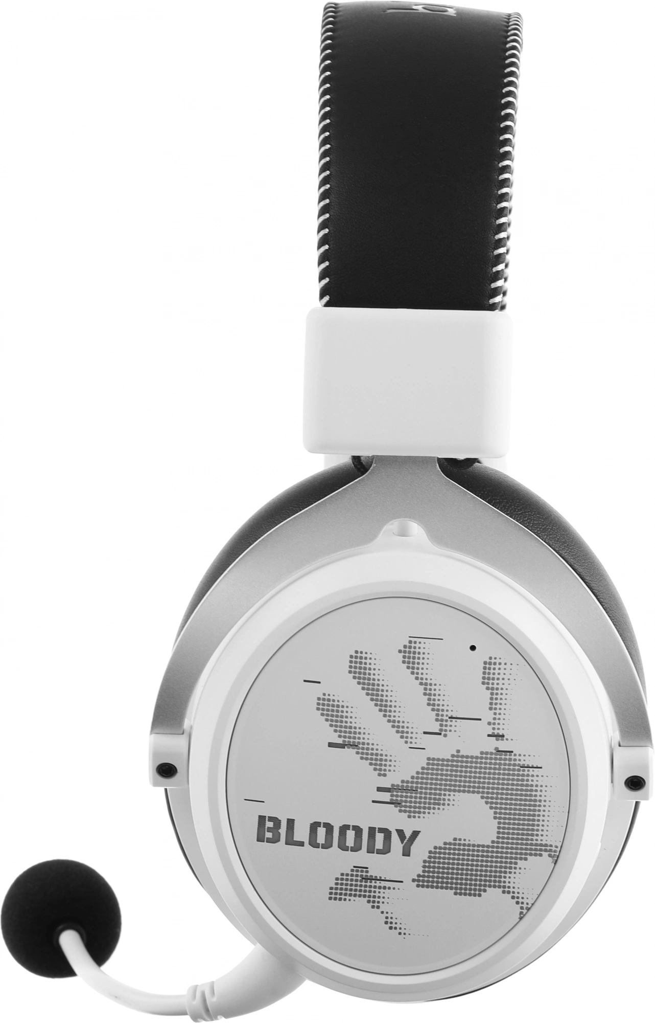 Наушники с микрофоном A4Tech Bloody MR590 Sports белый/черный 1.5м мониторные BT/Radio/3.5mm оголовье (MR590+ WIRED/SPORT WHITE)