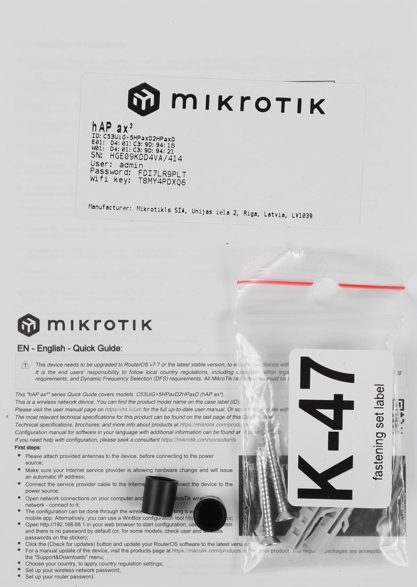 Роутер беспроводной MikroTik hAP ax3 (C53UIG+5HPAXD2HPAXD) AX1800 10/100/1000BASE-TX черный