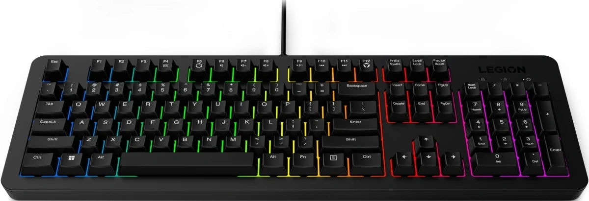 Клавиатура Lenovo K310 RGB черный USB for gamer LED (GY41N91872) кабель 1.8м