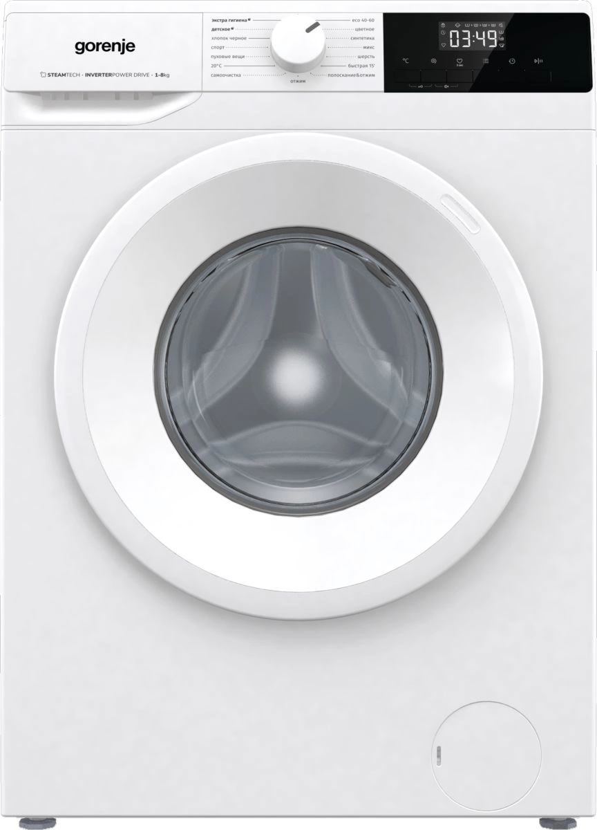 Стиральная машина Gorenje WNHPI84AS/R класс: A загр.фронтальная макс.:8кг белый инвертор