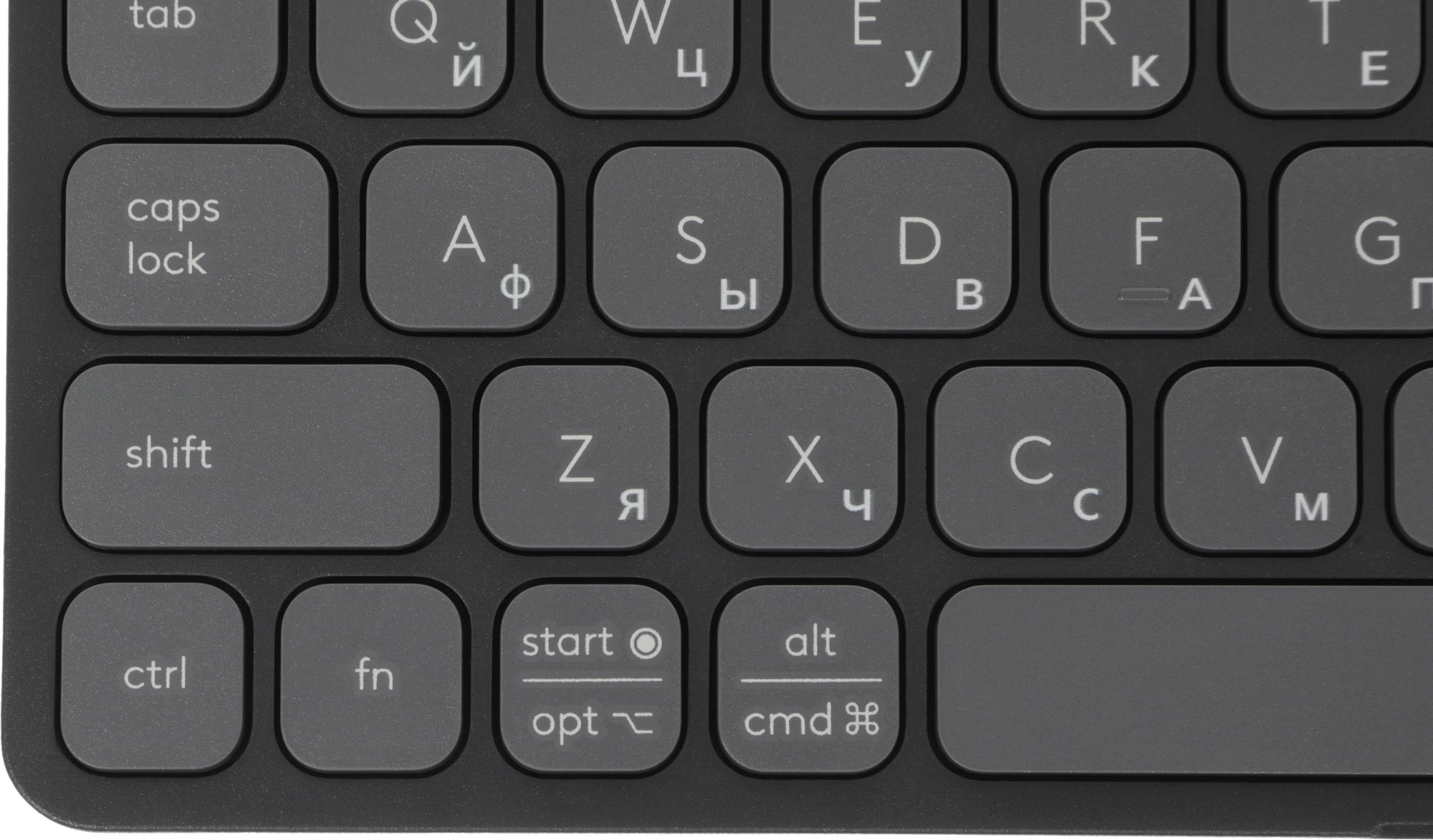 Клавиатура Logitech Keys-To-Go 2 графитовый/черный беспроводная BT slim Multimedia для ноутбука (920-012999)