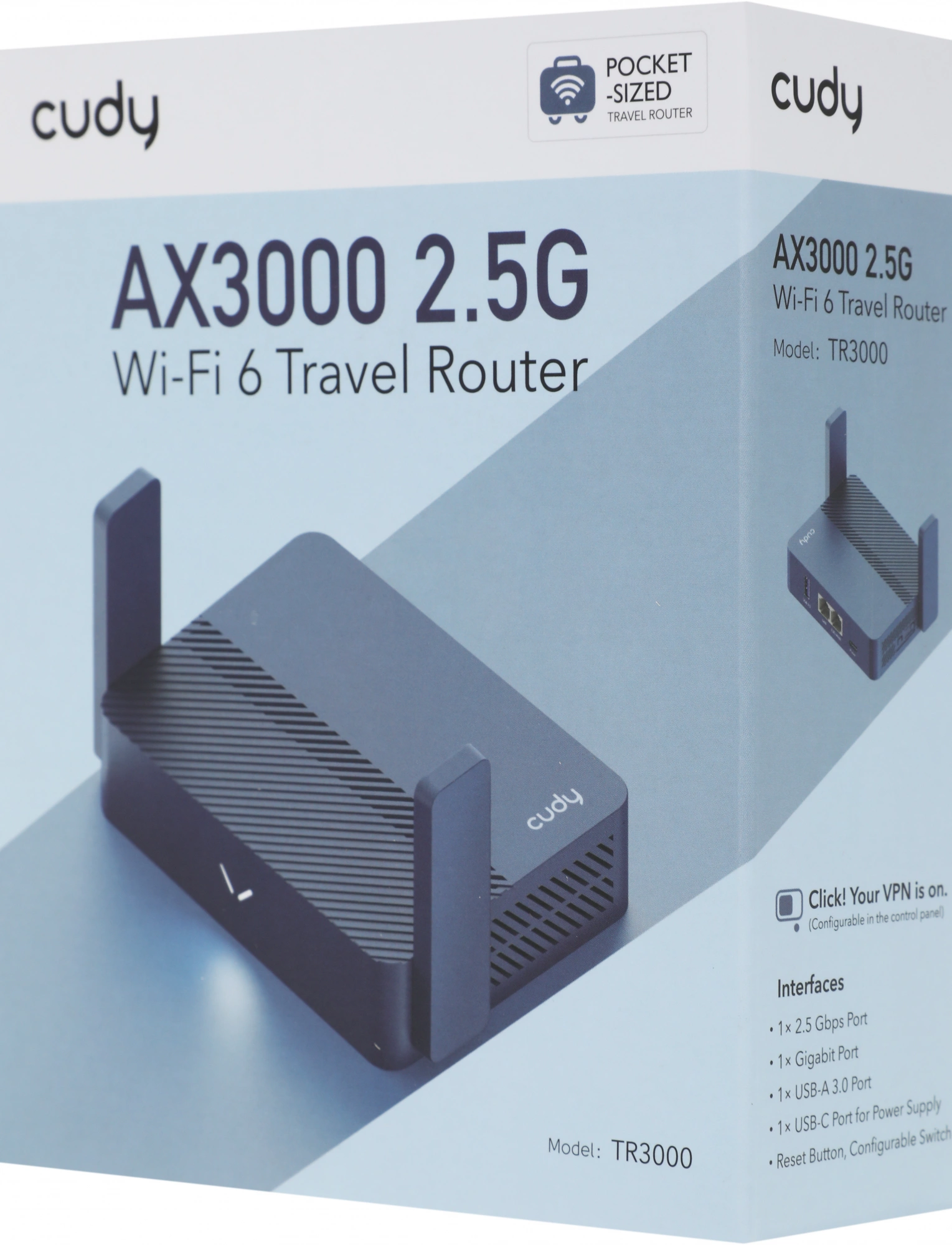 Маршрутизатор Cudy TR3000 AX3000 10/100/1000/2500BASE-T синий