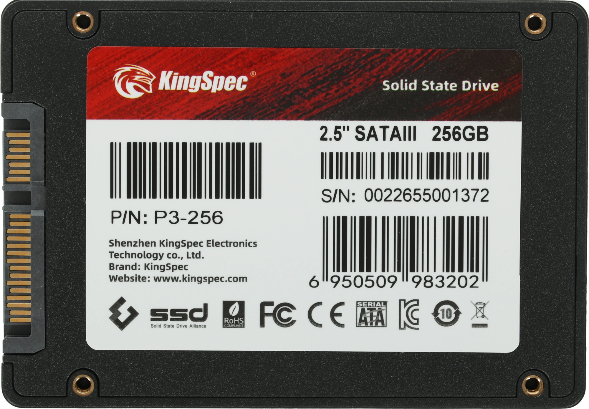 Накопитель SSD Kingspec SATA-III 256GB P3-256 2.5"