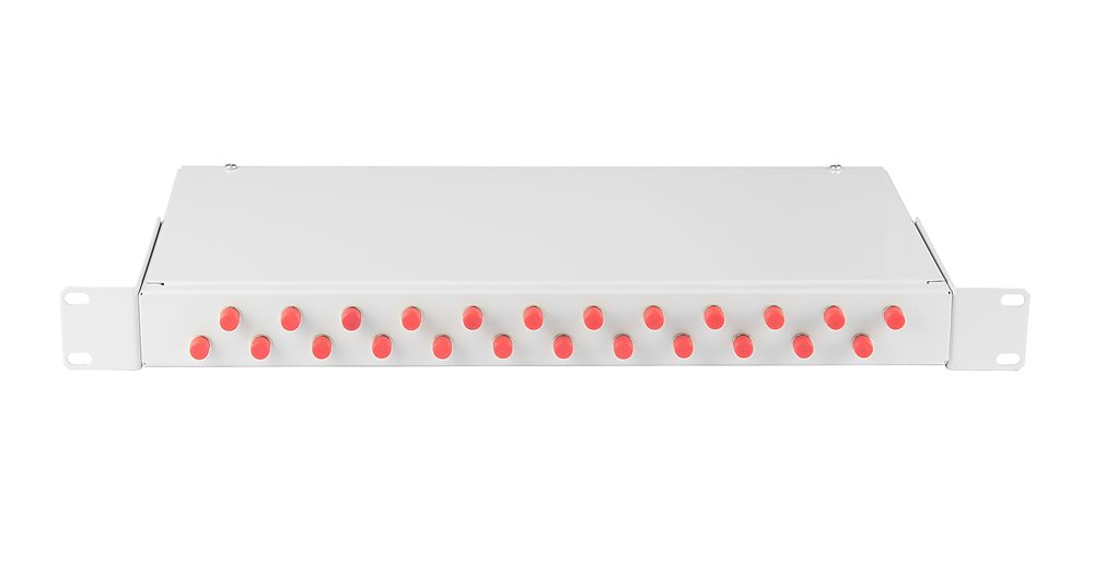 NMF-RP24FCUS2-WS-ES-1U-GY - Оптический кросс NIKOMAX 19", 1U, укомплектованный на 24 порта FC/UPC
