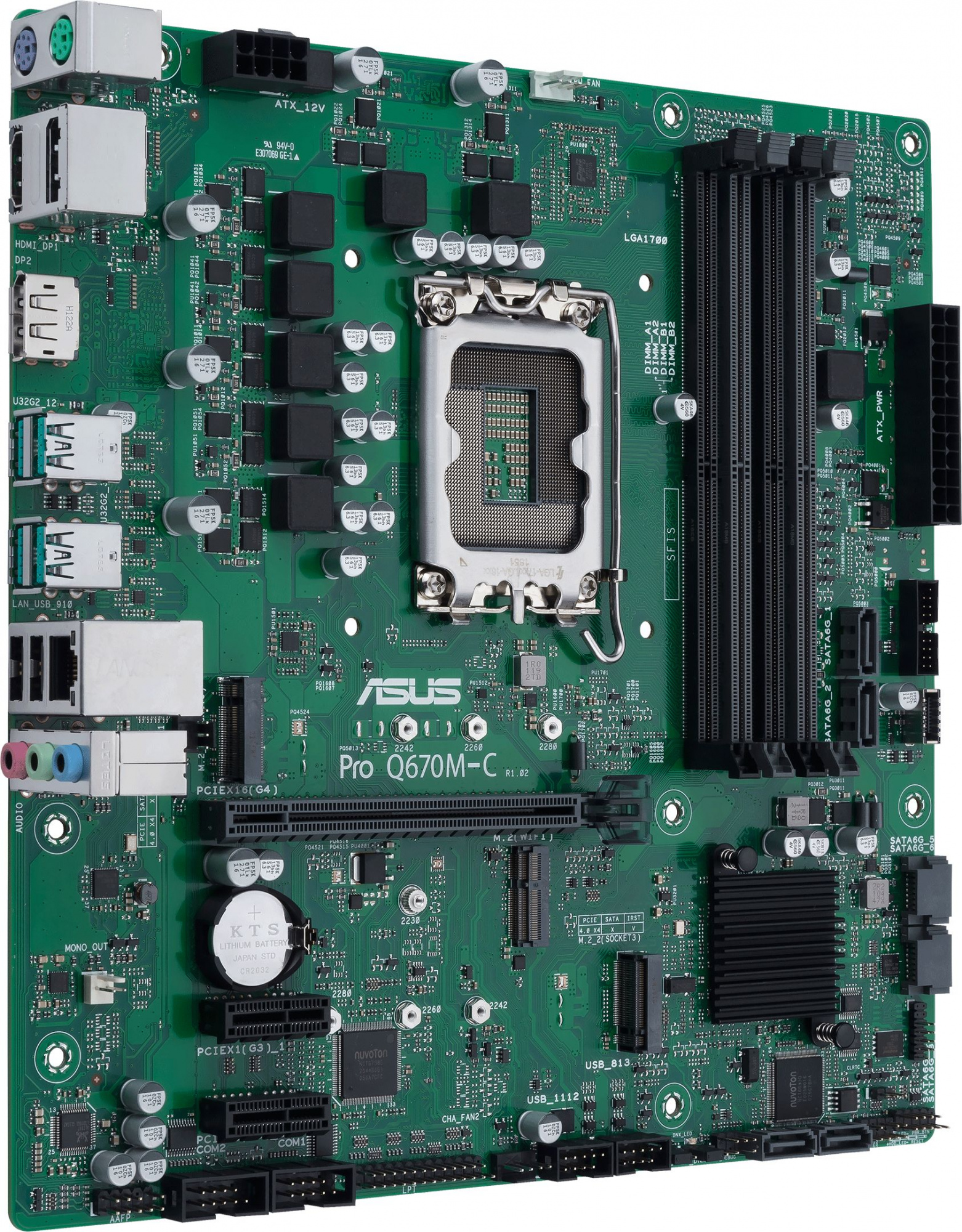 Материнская плата Asus PRO Q670M-C-CSM Soc-1700 Intel Q670 4xDDR5 mATX AC`97 8ch(7.1) GbLAN RAID+HDMI+DP