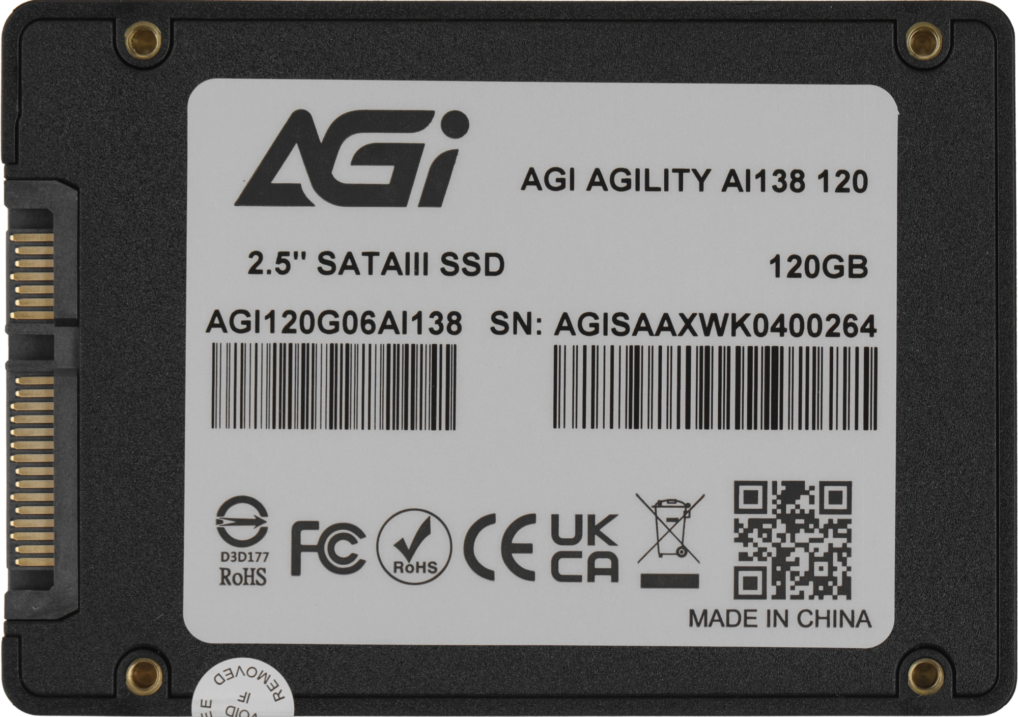 Накопитель SSD AGi SATA-III 120GB AGI120G06AI138-CB AI138 2.5"