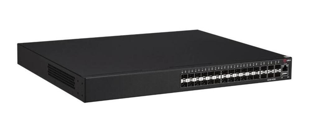 QSW-4530-30F-AC-AC - Управляемый коммутатор агрегации уровня L3, 24 порта 100/1000BASE-X, 6 портов 10GbE SFP+, 4K VLAN, 32K MAC адресов, поддержка OSPF, BGP, PIM, консольный порт, 2 сменных блока питания, разъем питания на задней панели, QTECH